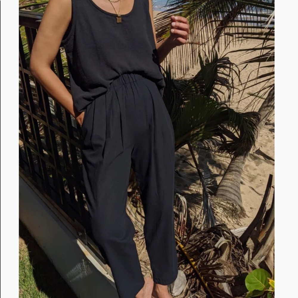 Host Pick 🎉 Na Nin Lena Black Raw Silk Pant Trouser